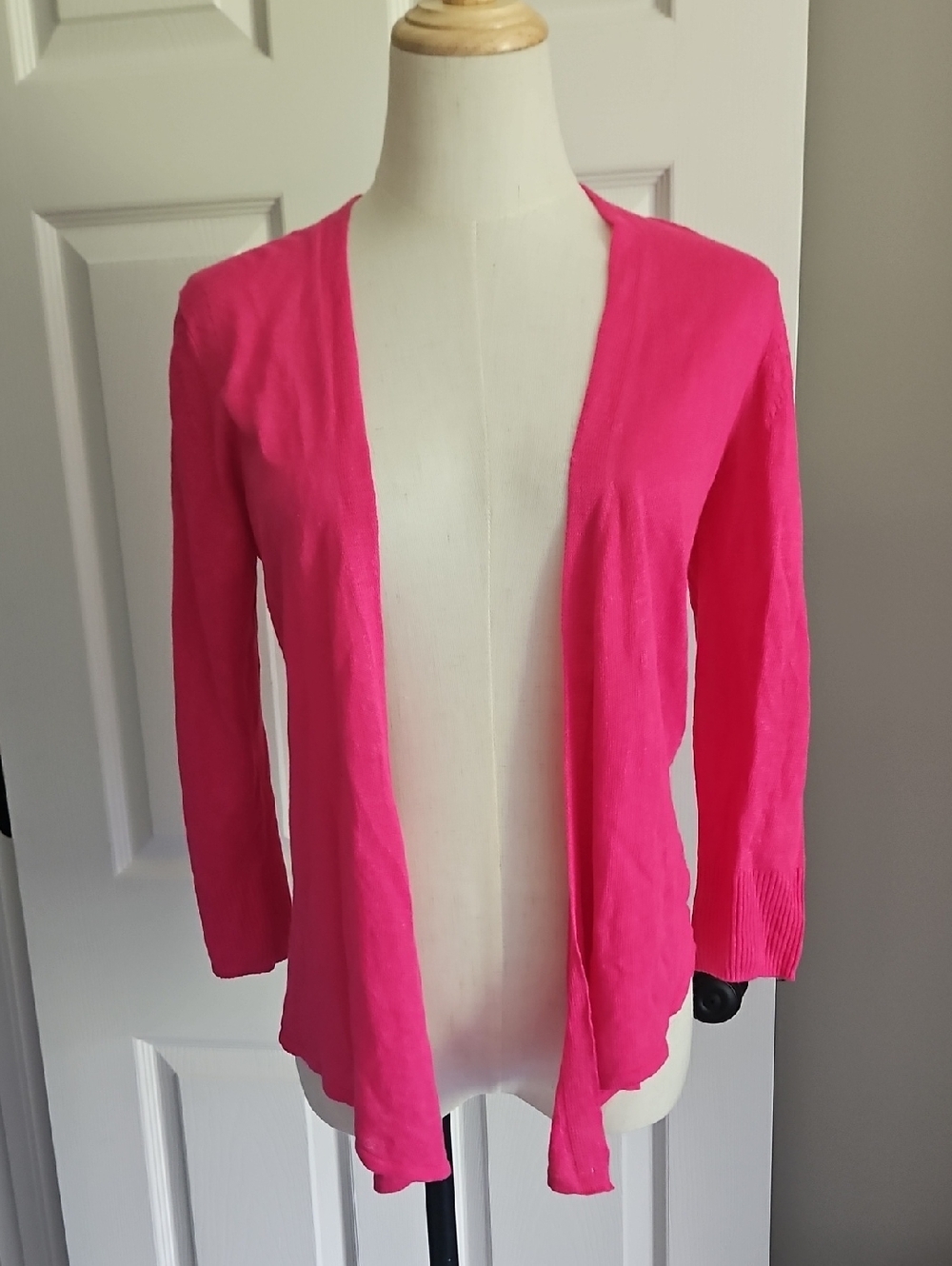 Tommy Bahama 3/4 Sleeve‎ Linen Blend Cardigan: Bright Blush: X-Small